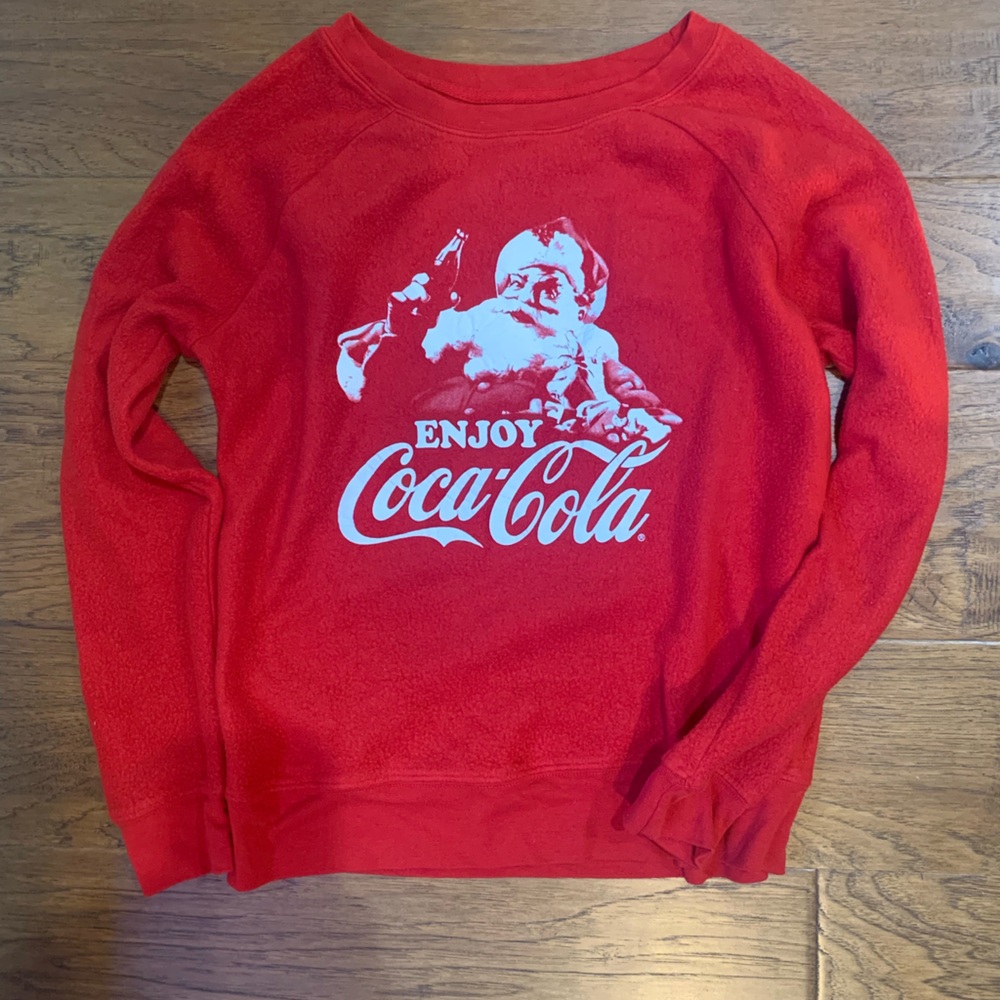 Coca-Cola Red Santa clause sweatshirt, thinner material and slim medium